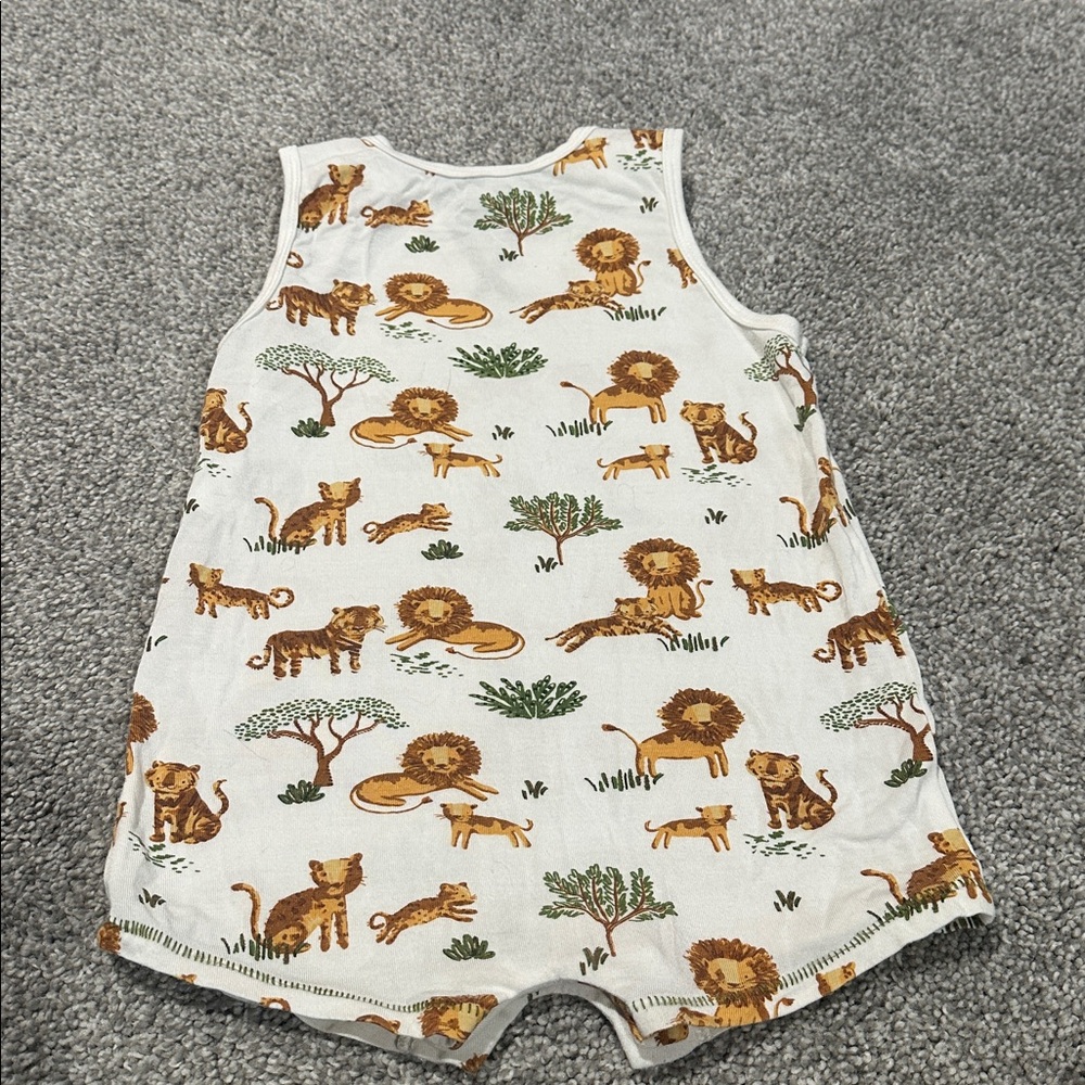 Mudpie safari lion tiger print tank bodysuit with button detail 6-9 months - Picture 3 of 4